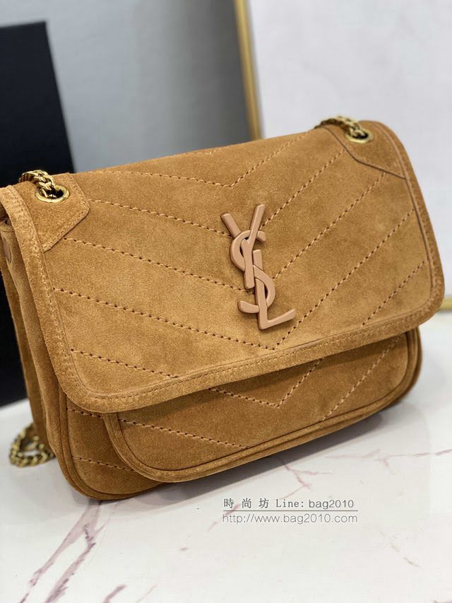 YSL爆款女士包包 聖羅蘭經典款MONOGRAM翻蓋麂皮手袋 YSL肩背斜挎包 533037  jjh1070